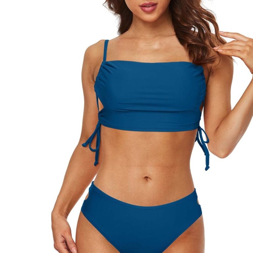 Charmo Blue Cutout Bikini Top & Bottoms